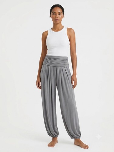 Damen harem hose grau lang - damen,