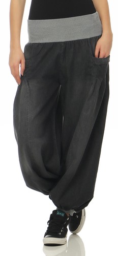 Damen pumphose denim - im, denim-look